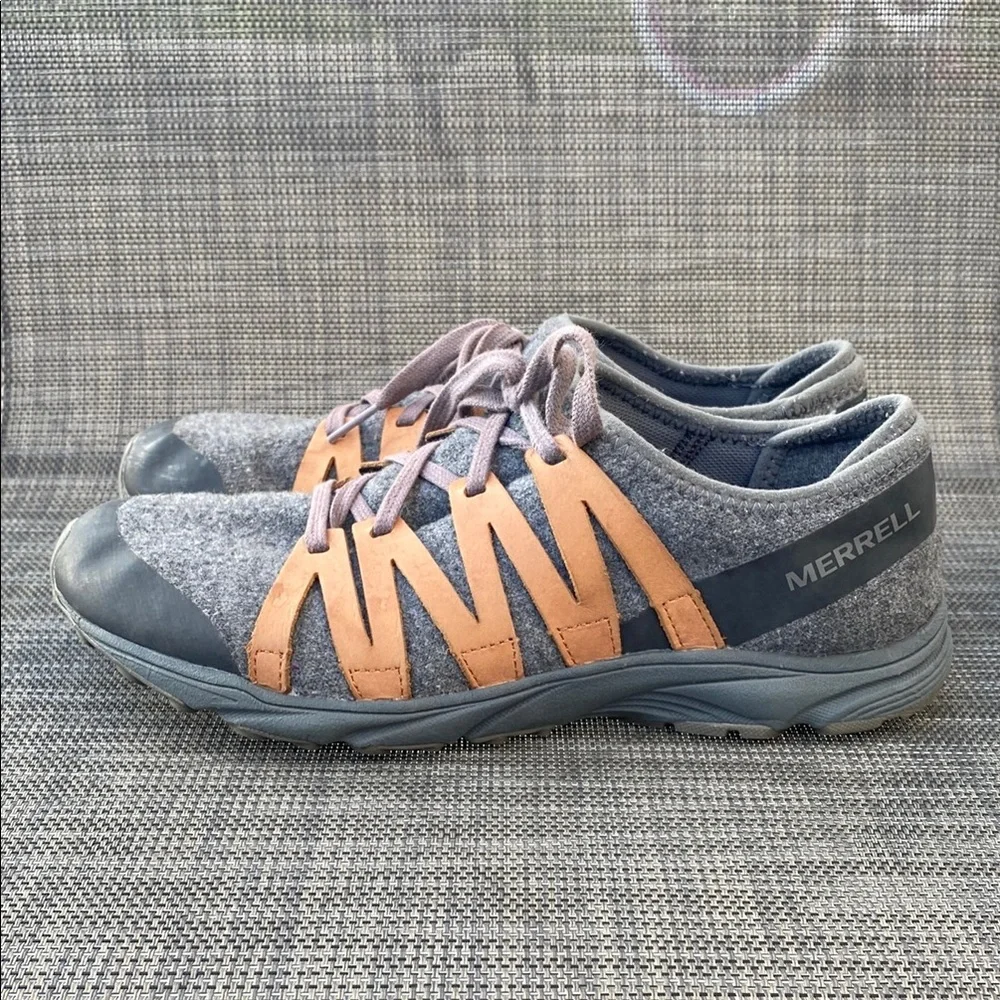Merrell Riveter Gray and Tan Casual Wool Sneakers Women Size 7.5 - Picture 7 of 16